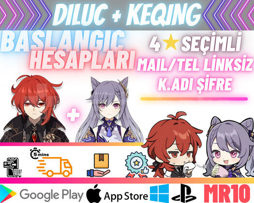 EU | MR10 Diluc + Keqing - Başlangıç Hesapları
