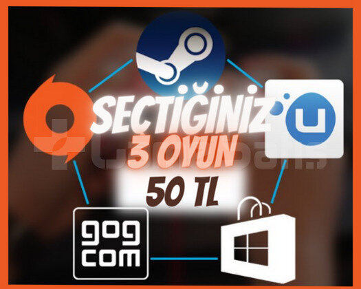 Seçtiğiniz 3 OYUN + Garanti & Destek