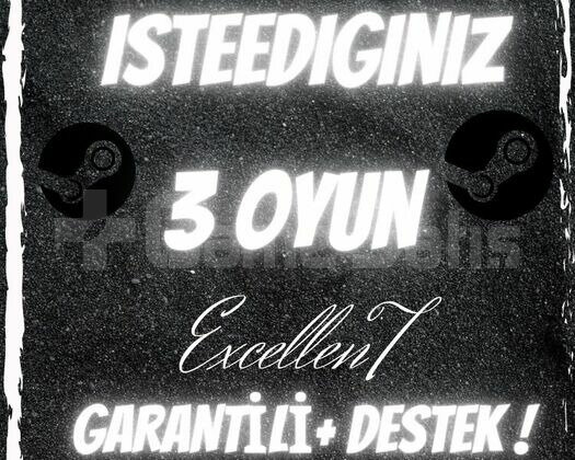 İstediğiniz 3 Oyun +Ömür Boyu Garanti+Hediye