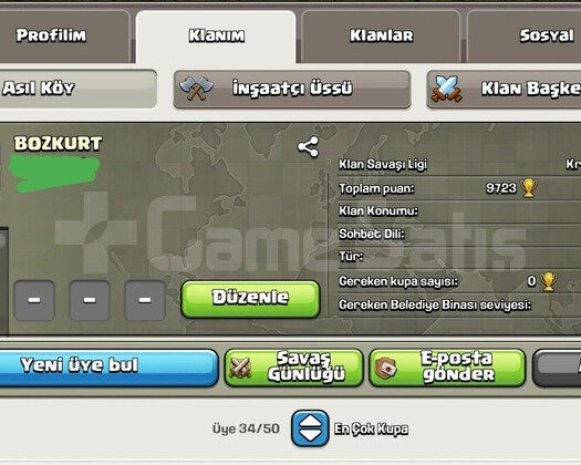 21.5 LEVEL BOZKURT KLANI BAŞKENT 10 HEMEN TESLİM