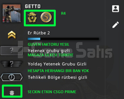 2 MADALYA | PRIME CSGO | MAGAZA TR YESIL FAKTOR