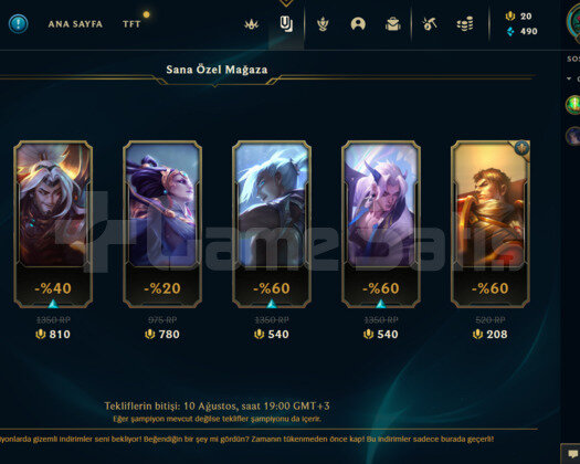 LOL PLAT 4 HESAP BOL SKİNLİ MAİL DEVREDİLECEKTİR!!