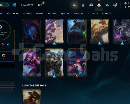 TR Gold 4 | 9 Kostüm - 35 Hero | LoL Hesap