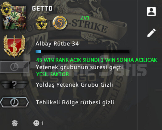 CSGO PRIME | RANK ACIK | YESIL FAKTOR + MADALYA