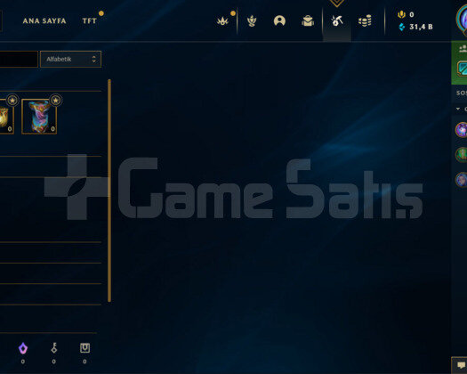 PLAT 4 LOL HESABI 31K MAVİ ÖZ VAR MAİL DEVREDİLECE