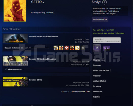 5+10 YIL 2 MADALYA FULL PRIME CSGO HESABI