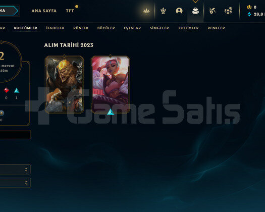 TR Unranked | 2 Kostüm - 28K Mö | LoL Hesap