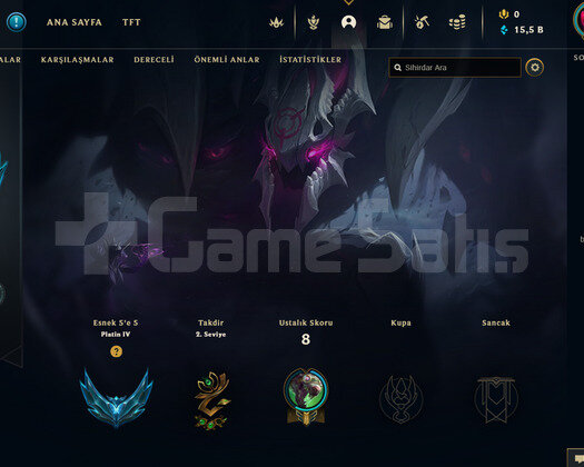 TR Plat 4 | 2 Kostüm - 15K Mö | LoL Hesap