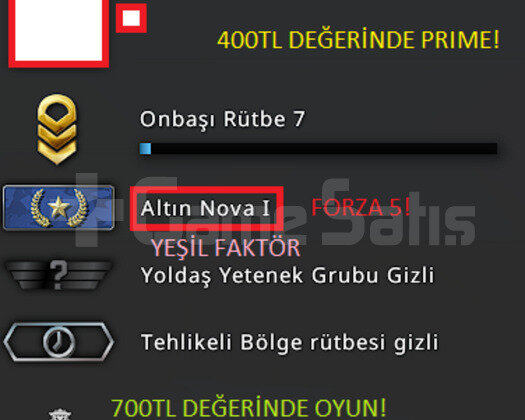 FORZA 5 Lİ YEŞİL FAKTÖR TÜRK HESABI