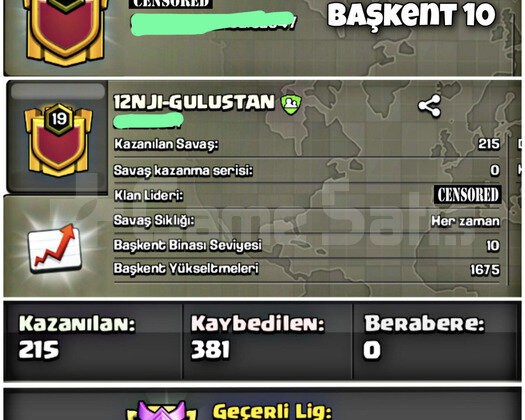 19 LEVEL BAŞKENT 10 Eşsiz Klan