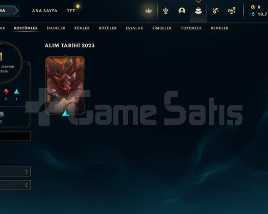 TR Unranked | 1 Kostüm - 18K Mö | LoL Hesap