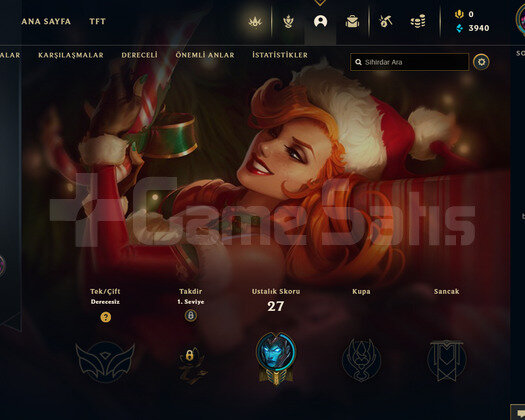 TR Unranked | 34 Hero - 3 İade Hakkı| LoL Hesap
