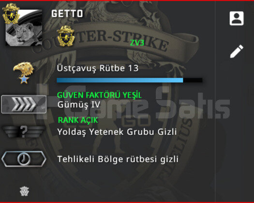 CSGO PRIME | RANK ACIK | YESIL FAKTOR + MADALYA