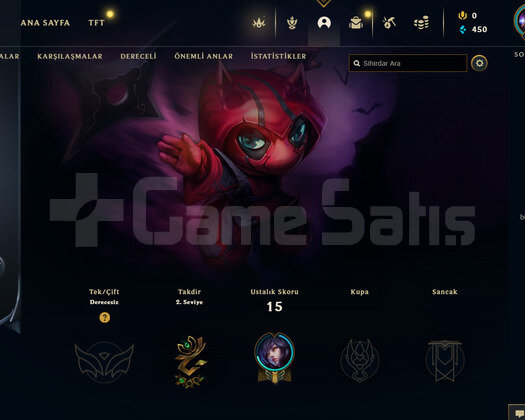 TR Unranked | 1 Kostüm - 22 Hero |LoL Hesap