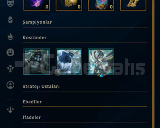 TR Unranked | 3 Kostüm - 15K Mö | LoL Hesap
