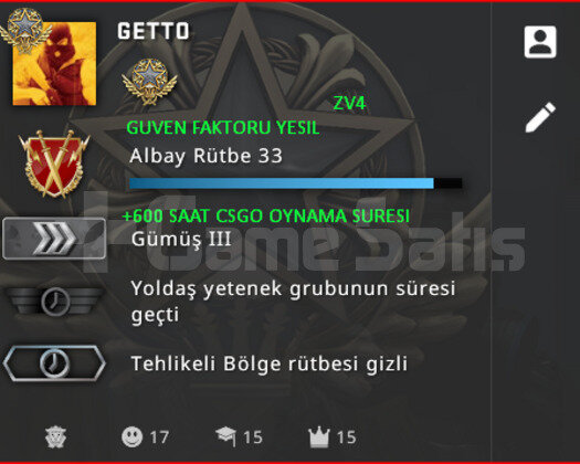 CSGO PRIME | RANK ACIK | YESIL FAKTOR 600 SAAT CS