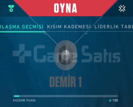DEMİR 1 6 KP DÜŞÜK MMR VALORANT HESAP