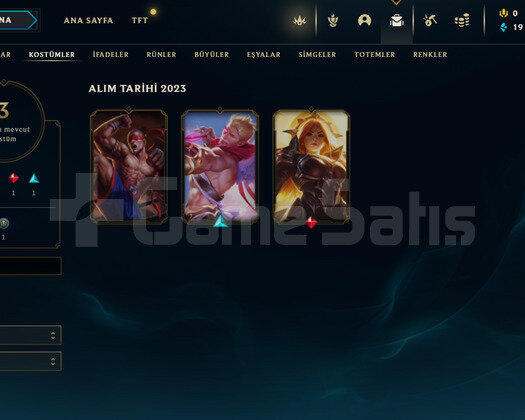 TR Unranked | 3 Kostüm - 19K Mö | LoL Hesap