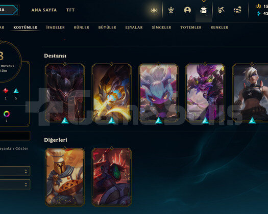 TR Unranked | 8 Kostüm - 46 Hero | LoL Hesap