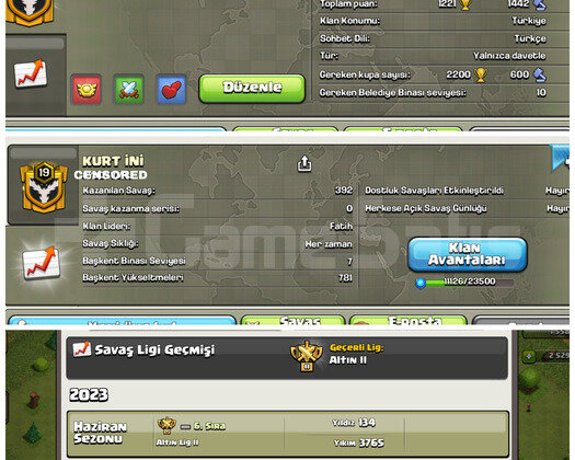 19 LEVEL | KURT İNİ İSİMLİ HARİKA KLAN