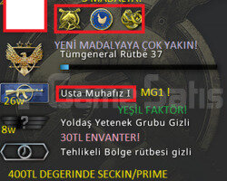 CS 2LI 3 MADALYA MG1 YEŞİL FAKTÖR TÜRK HESABI