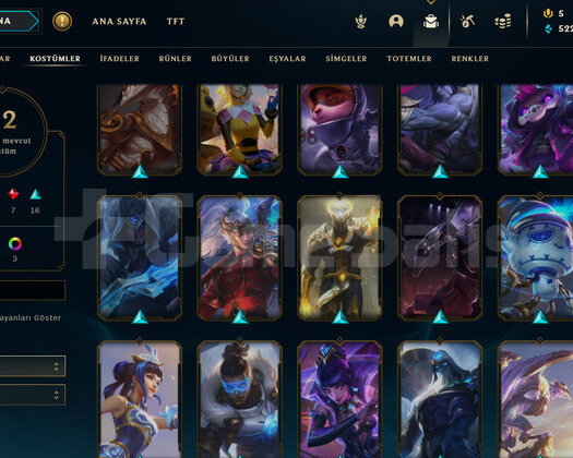 TR GOLD 3 - 75 HERO 32 KOSTÜM LOL HESAP