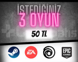 Seçtiğiniz 3 OYUN + Garanti & Destek