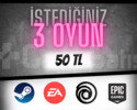 Seçtiğiniz 3 OYUN + Garanti & Destek