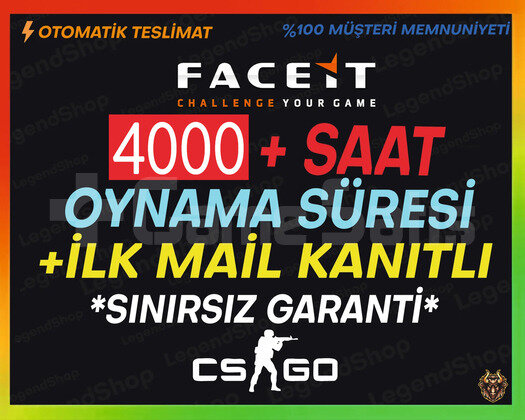 FACEİT HAZIR+ 4000+ SAAT CSGO+İLK MAİL