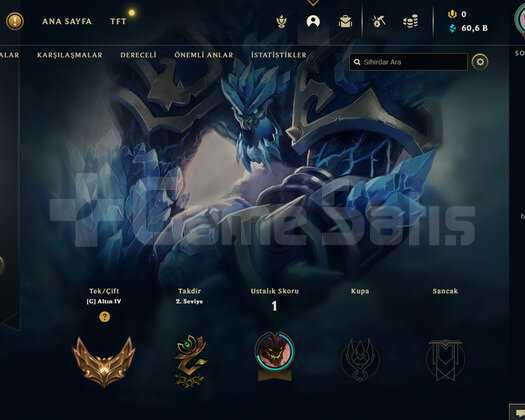 TR Gold 4 | 2 Kostüm - 60K Mö | LoL Hesap
