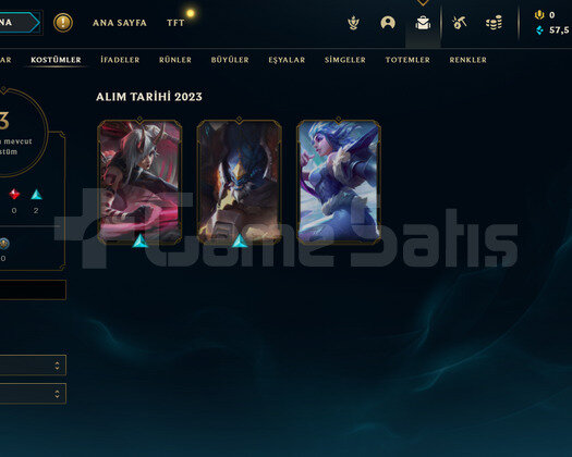 TR Gold 4 | 3 Kostüm - 57K Mö | LoL Hesap