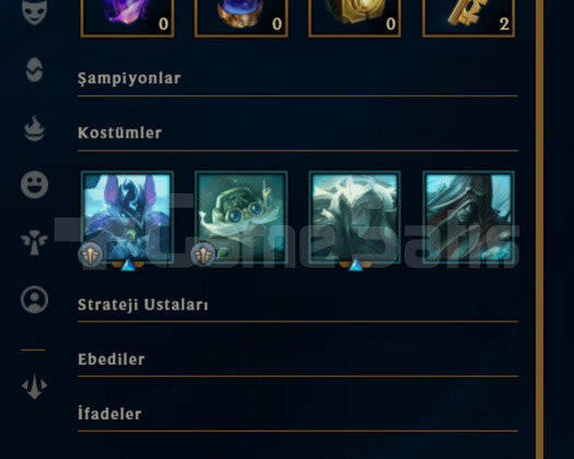 TR Gold 4 | 3 Kostüm - 57K Mö | LoL Hesap