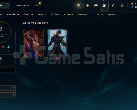TR Unranked | 2 Kostüm - 30 Hero | LoL Hesap