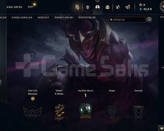 TR Unranked | 1 Kostüm - 43K Mö | LoL Hesap