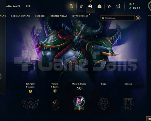 TR Unranked | 1 Kostüm - 13K Mö | LoL Hesap