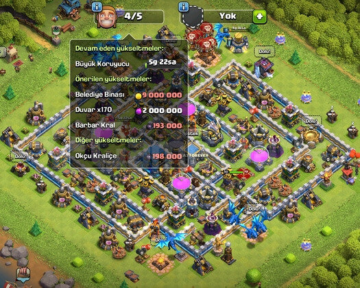Clash of Clans BB 12 Hesap Tüm Binalar Max Süper