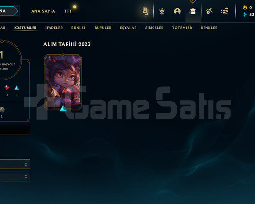 TR Unranked | 1 Kostüm - 53K Mö | LoL Hesap