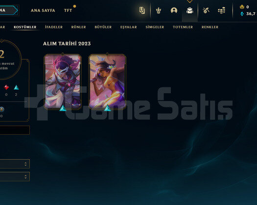 TR Unranked | 2 Kostüm - 36K Mö | LoL Hesap