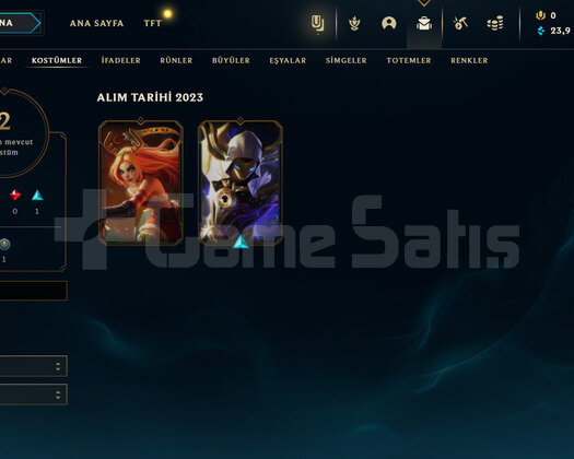 TR Unranked | 2 Kostüm - 23K Mö | LoL Hesap