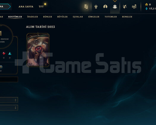 TR Unranked | 1 Kostüm - 17K Mö | LoL Hesap