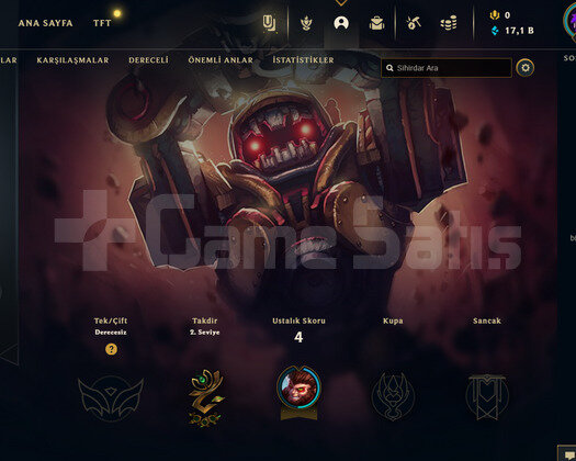 TR Unranked | 1 Kostüm - 17K Mö | LoL Hesap
