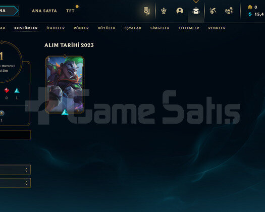 TR Unranked | 1 Kostüm - 18K Mö | LoL Hesap