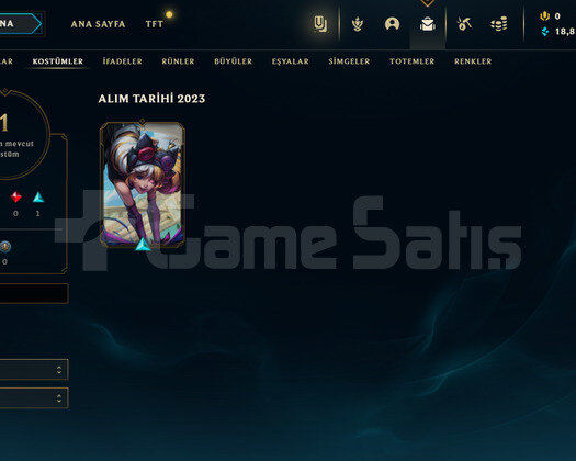TR Unranked | 1 Kostüm - 18K Mö |LoL Hesap