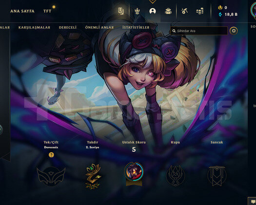 TR Unranked | 1 Kostüm - 18K Mö |LoL Hesap