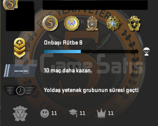 5 MADALYALI & 16 LVL STEAM & 1103 SAATLİ & 27 TL B