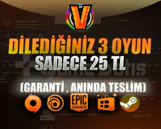 İSTEDİĞİNİZ 3 OYUN & GARANTİ