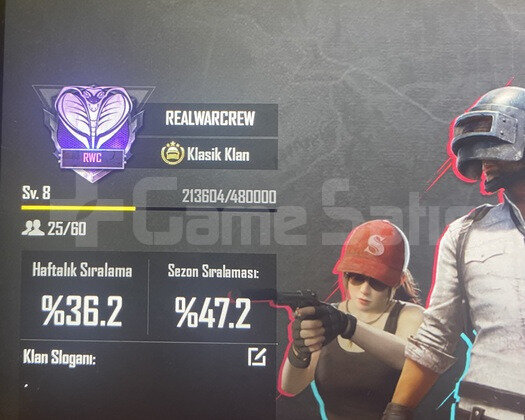 8.5 SEVİYE İSİM DEĞİŞTİRME AKTİF KLAN PUBG MOBİLE