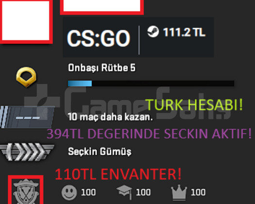 110TL ENVANTER TÜRK HESABI !