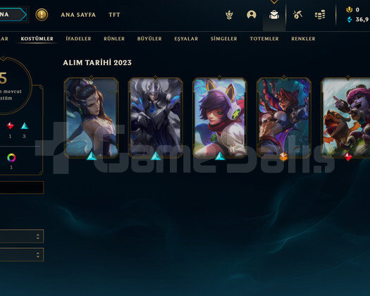 TR Zümrüt 4 | 5 Kostüm - 36K Mö | LoL Hesap