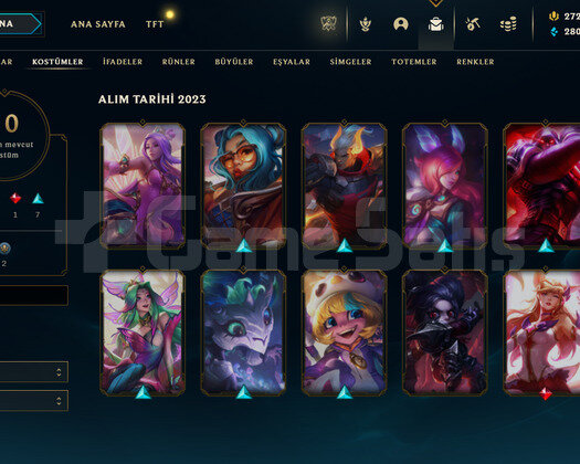 TR Zümrüt 1 | 2725 Rp - 10 Kostüm | LoL Hesap